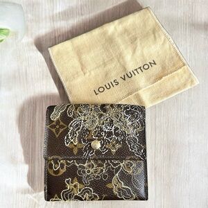 Louis Vuitton Dentelle Ludlow Lace Embroidered Monogram Leather Elise Wallet